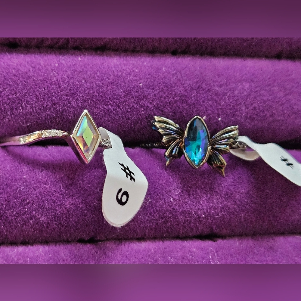 Fragrant Jewels Sterling Silver Ring Lot Size 9 Unicorn And Wicked Fairy Nwt